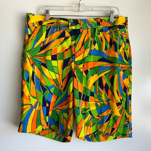 LOUDMOUTH GOLF Peacock 10" Golf Shorts Men's Size 36 ~EUC - Picture 1 of 12